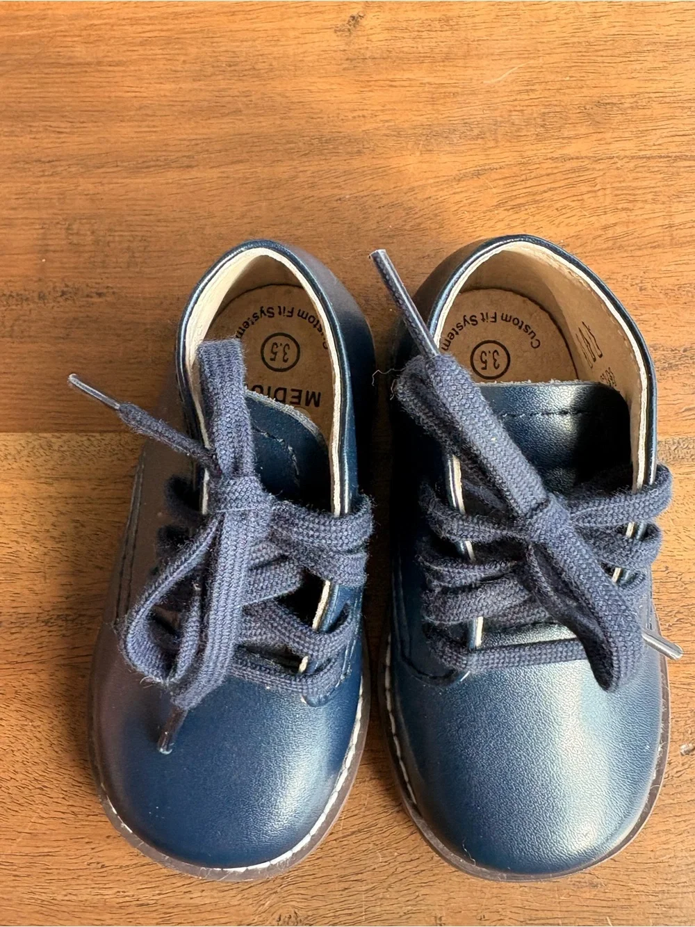 Footmates Todd Navy Leather Lace-Up Boots